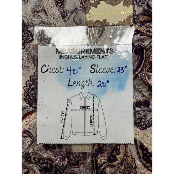 Band of the Free Blouse Women’s L Cream Purple Paisley Boho Top Festival-Ready - Picture 7 of 12